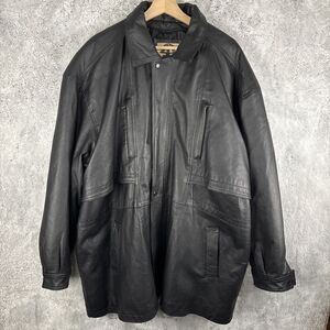 Mens Phase 2 Genuine Leather Barn Chore Jacket Size 2XL Black